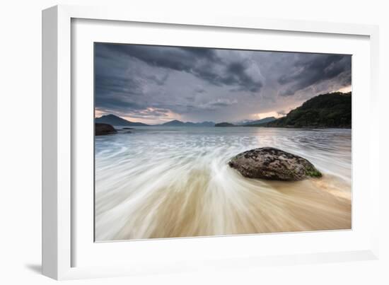 A Storm Gathers over Praia Do Alto Beach in Ubatuba, Brazil-Alex Saberi-Framed Photographic Print