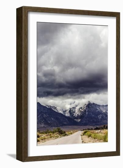 A Storm Moving In Over The Sierra Nevada And The Road To The Mt Whitney Portal-Ron Koeberer-Framed Photographic Print