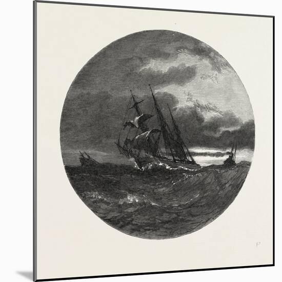A Storm on Lake Erie, Canada, Nineteenth Century-null-Mounted Giclee Print