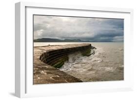 A Stormy Day at the Cobb in Lyme Regis in Dorset, England UK-Tracey Whitefoot-Framed Photographic Print