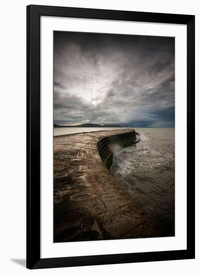 A Stormy Day on the Cobb at Lyme Regis in Dorset, England UK-Tracey Whitefoot-Framed Photographic Print