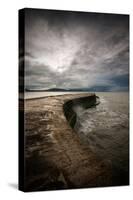 A Stormy Day on the Cobb at Lyme Regis in Dorset, England UK-Tracey Whitefoot-Stretched Canvas