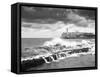 A stormy sea along the Malecon, Cuba, Havana, Castillo del Morro (Castillo de los Tres Reyes del Mo-Tim Mannakee-Framed Stretched Canvas