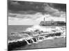 A stormy sea along the Malecon, Cuba, Havana, Castillo del Morro (Castillo de los Tres Reyes del Mo-Tim Mannakee-Mounted Photographic Print