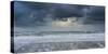 A stormy sea and sky at Happisburgh, Norfolk, England, United Kingdom, Europe-Jon Gibbs-Stretched Canvas