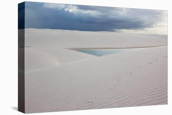 A Stormy Sky Above Brazil's Lencois Maranhenses Sand Dunes and Lagoons-Alex Saberi-Stretched Canvas