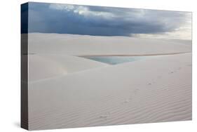 A Stormy Sky Above Brazil's Lencois Maranhenses Sand Dunes and Lagoons-Alex Saberi-Stretched Canvas