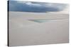 A Stormy Sky Above Brazil's Lencois Maranhenses Sand Dunes and Lagoons-Alex Saberi-Stretched Canvas
