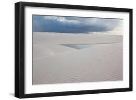 A Stormy Sky Above Brazil's Lencois Maranhenses Sand Dunes and Lagoons-Alex Saberi-Framed Photographic Print