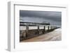 A stormy sky over the beach and pier at Cromer, Norfolk, England, United Kingdom, Europe-Jon Gibbs-Framed Photographic Print