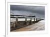 A stormy sky over the beach and pier at Cromer, Norfolk, England, United Kingdom, Europe-Jon Gibbs-Framed Photographic Print