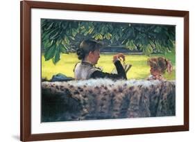 A Story Read-James Tissot-Framed Art Print