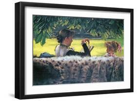 A Story Read-James Tissot-Framed Art Print