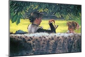 A Story Read-James Tissot-Mounted Art Print