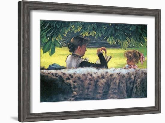 A Story Read-James Tissot-Framed Art Print