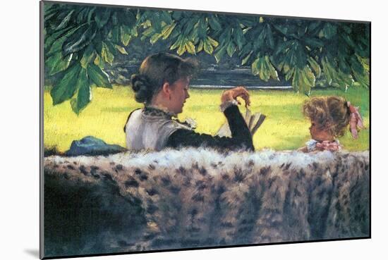 A Story Read-James Tissot-Mounted Art Print