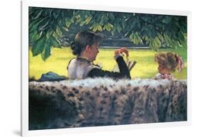 A Story Read-James Tissot-Framed Art Print