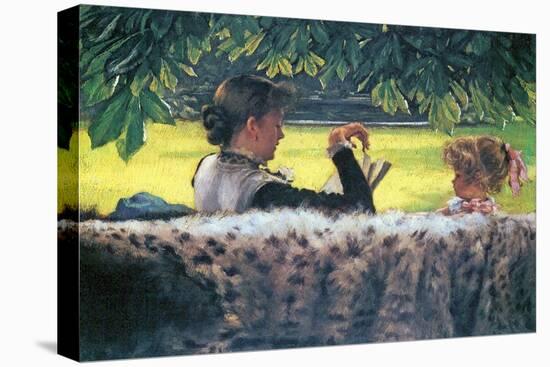A Story Read-James Tissot-Stretched Canvas
