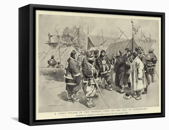 A Story-Teller in the Chinese Camp on the Way to Newchwang-Charles Edwin Fripp-Framed Stretched Canvas