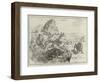 A Strange Defensive Alliance, Baboons and Man Against the Lion-null-Framed Giclee Print