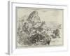 A Strange Defensive Alliance, Baboons and Man Against the Lion-null-Framed Giclee Print