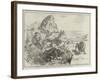 A Strange Defensive Alliance, Baboons and Man Against the Lion-null-Framed Giclee Print