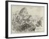 A Strange Defensive Alliance, Baboons and Man Against the Lion-null-Framed Giclee Print