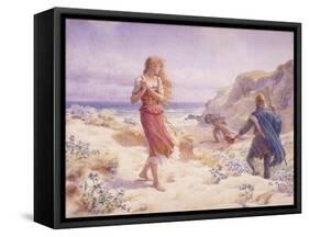 A Stranger in their Midst-A. Foord Hughes-Framed Stretched Canvas