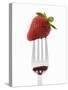 A Strawberry on a Fork-Greg Elms-Stretched Canvas