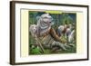 A Streak of Siberian White Tigers-Richard Kelly-Framed Art Print