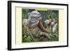 A Streak of Siberian White Tigers-Richard Kelly-Framed Art Print