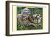 A Streak of Siberian White Tigers-Richard Kelly-Framed Art Print