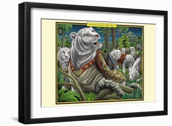 A Streak of Siberian White Tigers-Richard Kelly-Framed Art Print