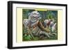 A Streak of Siberian White Tigers-Richard Kelly-Framed Art Print