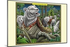 A Streak of Siberian White Tigers-Richard Kelly-Mounted Art Print