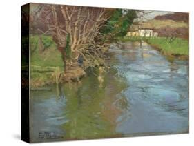 A Stream in Spring-Fritz Thaulow-Stretched Canvas