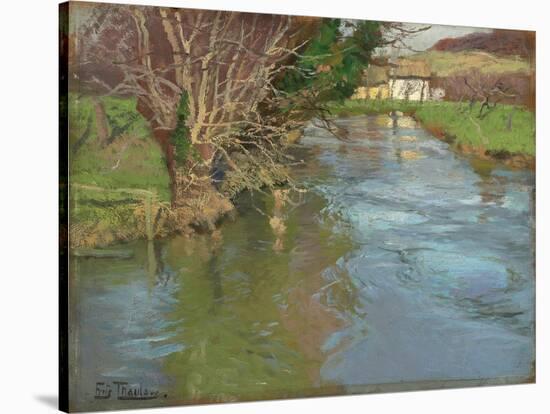 A Stream in Spring-Fritz Thaulow-Stretched Canvas