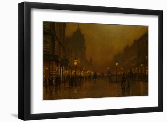 A Street at Night-John Atkinson Grimshaw-Framed Giclee Print