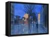 A Street at Night-Aron Gerle-Framed Stretched Canvas