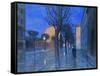 A Street at Night-Aron Gerle-Framed Stretched Canvas