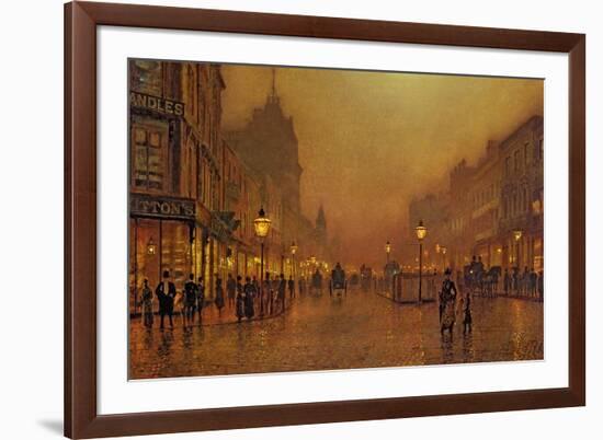 A Street at Night-John Atkinson Grimshaw-Framed Giclee Print