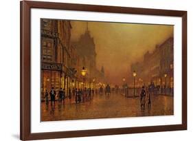 A Street at Night-John Atkinson Grimshaw-Framed Giclee Print