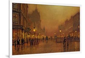 A Street at Night-John Atkinson Grimshaw-Framed Giclee Print