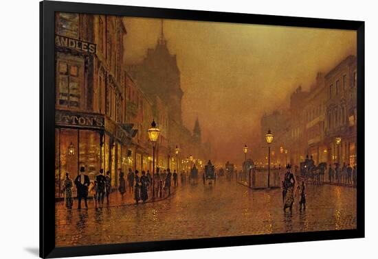 A Street at Night-John Atkinson Grimshaw-Framed Giclee Print