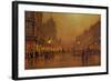 A Street at Night-John Atkinson Grimshaw-Framed Giclee Print