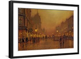 A Street at Night-John Atkinson Grimshaw-Framed Giclee Print