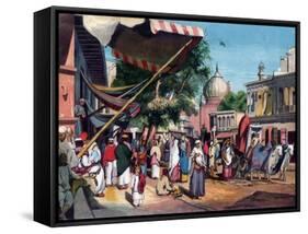 A Street at the Back of Jami Masjid, Delhi, India, 1857-William Carpenter-Framed Stretched Canvas