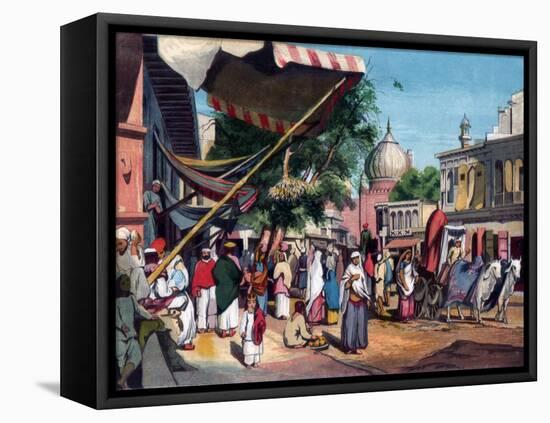 A Street at the Back of Jami Masjid, Delhi, India, 1857-William Carpenter-Framed Stretched Canvas