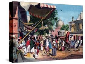 A Street at the Back of Jami Masjid, Delhi, India, 1857-William Carpenter-Stretched Canvas