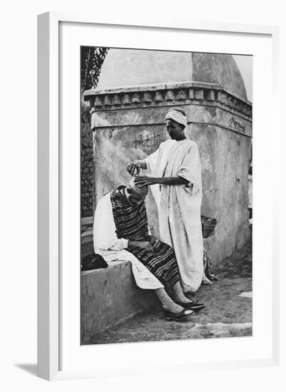 A Street Barber and His Client, Algeria, Africa, 1922-Donald Mcleish-Framed Giclee Print